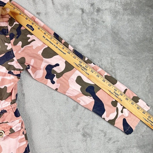 Forme Mode Jacket Womens Medium Pink Camouflage Long Sleeves Pockets Hooded - Picture 10 of 14